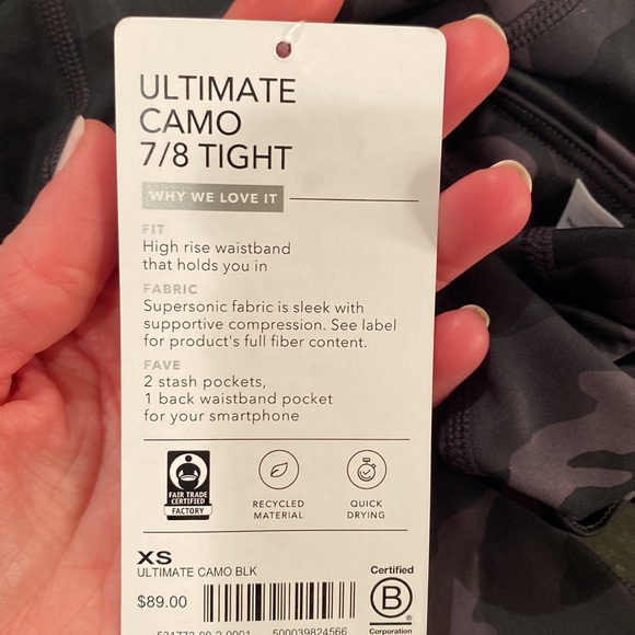 ATHLETA Ultimate Stash Pocket Camo 7/8 Tight NEW FREE SHIPPING!! - Picture 7 of 10